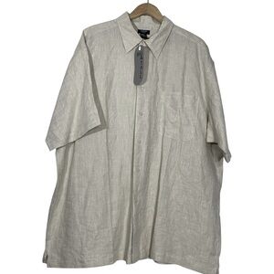 Edward Sport 100% Linen Shirt Shirt Sleeve 2X NEW